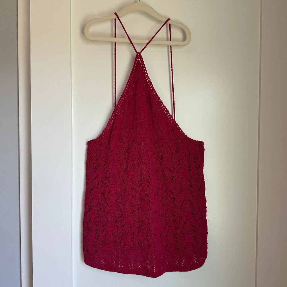 Sezane Ryan Knit Pink Tank Large